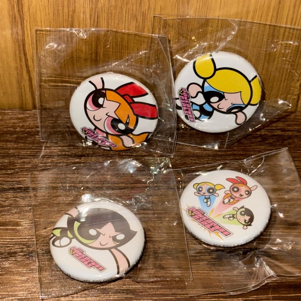 Powderpuff Girls 4pc Button Set- NEW - Picture 7 of 7